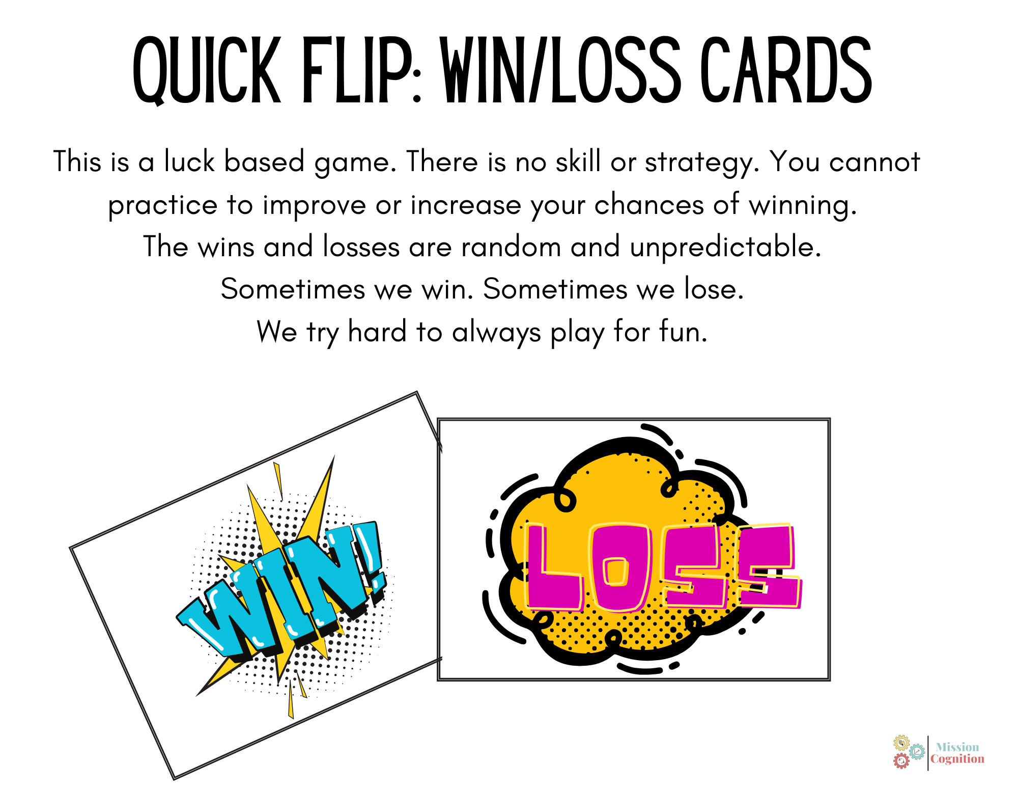 Quick Flip: Win / Loss Cards